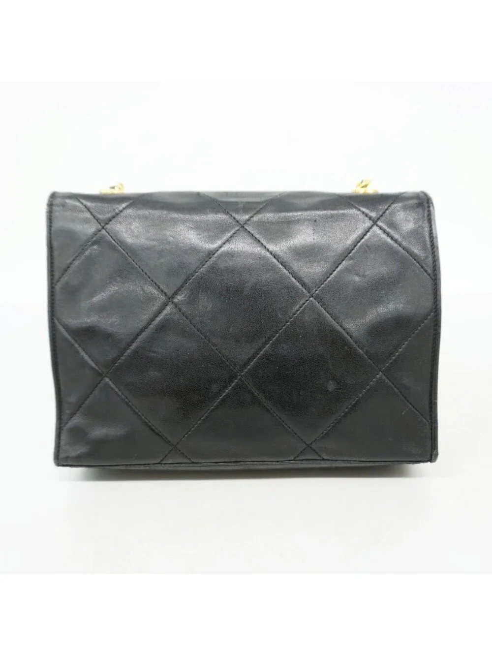 Chanel Shoulder Bag Lambskin Black Gold